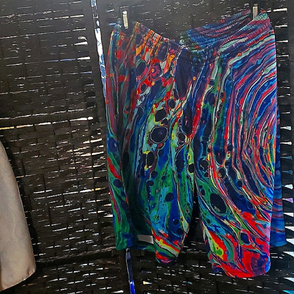 Unisex Rainbow Knee Length Shorts w/ Drawstring